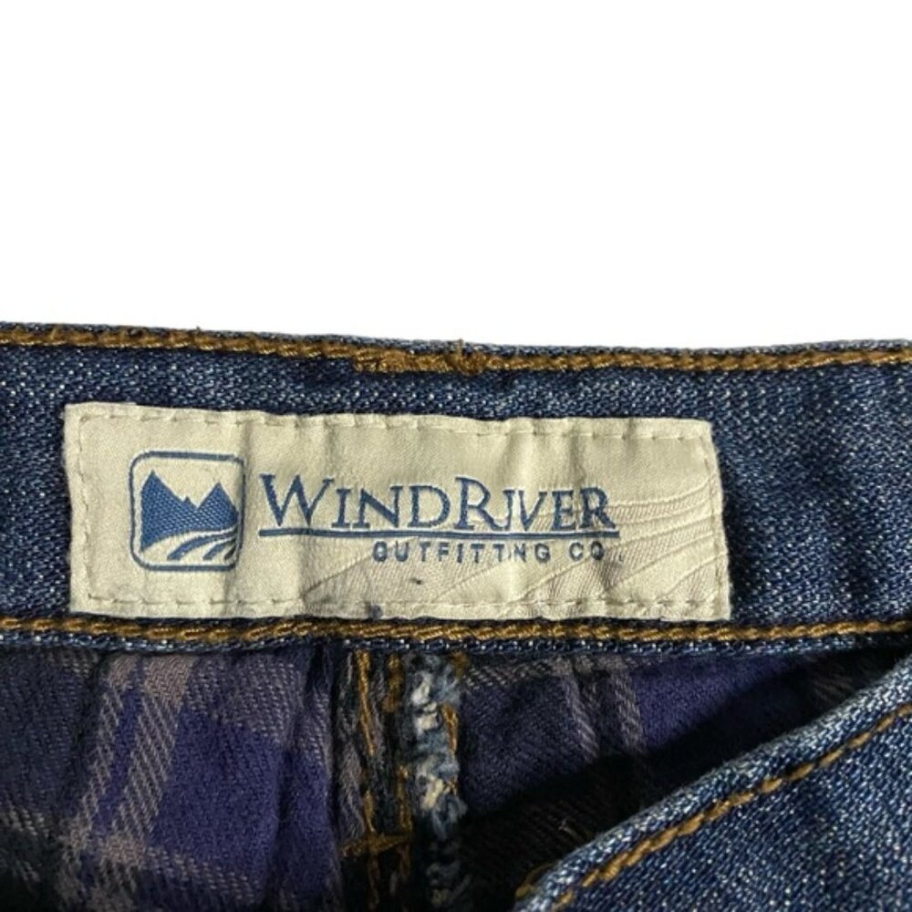 WindRiver Men's Medium Indigo Straight Leg Flannel Denim Jeans - Picture 4 of 10